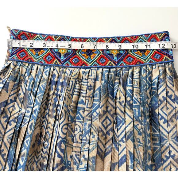 NWT Anthropologie Hemant & Nandita Pleated Beaded Midi Skirt Size XS - Picture 13 of 14